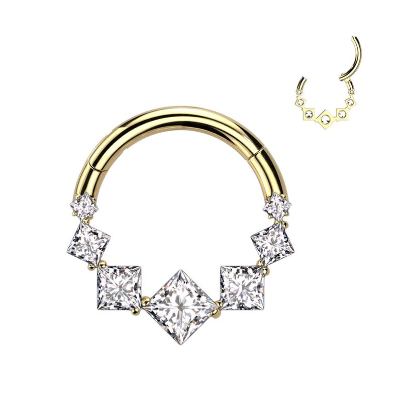 Lexie Hinged Ring Gold Clear
