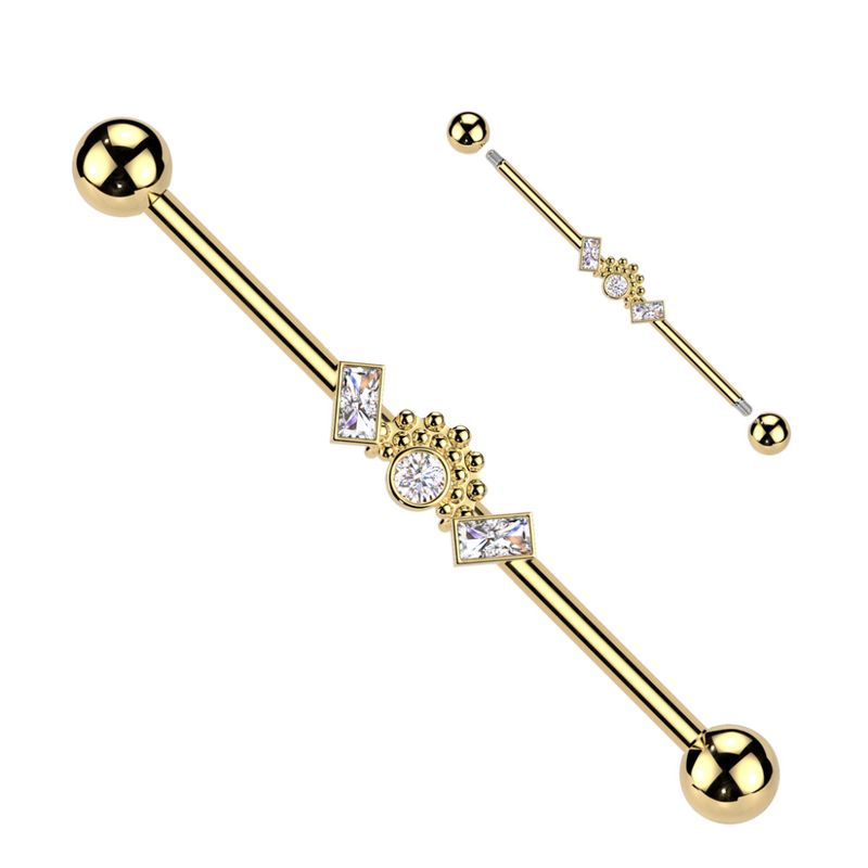 Portia Industrial Barbell Gold