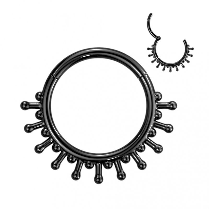 Sun Hinged Ring Black