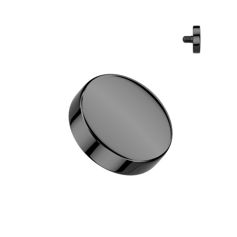 Disc Internally Threaded Flat Top Black