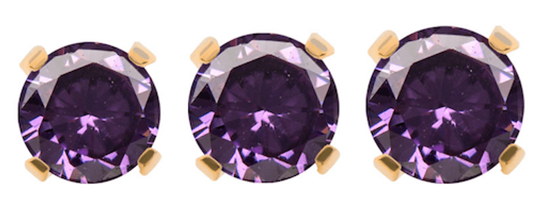 Prong Push-fit 24K Gold Amethyst Purple