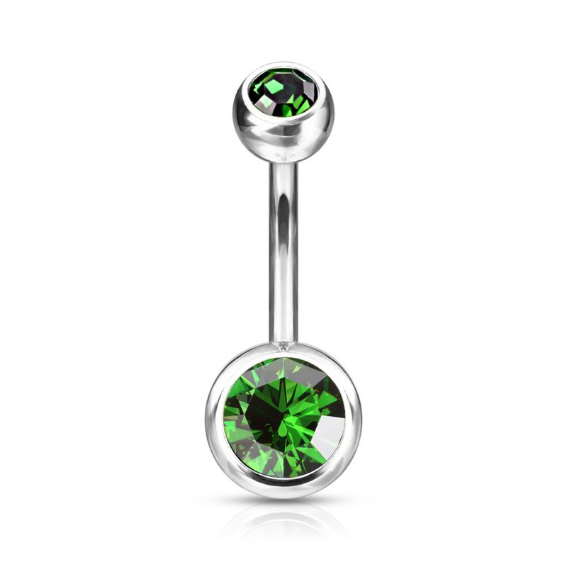 Titanium Belly Ring Green