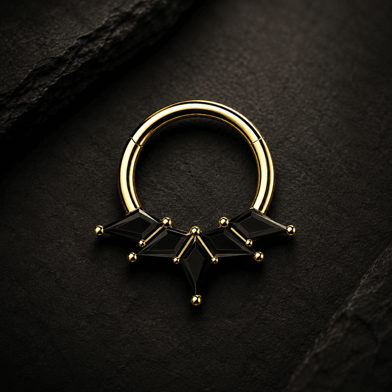 Sombra Hinged Ring Gold and Black