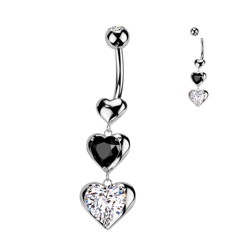 Black Heart Belly Ring 