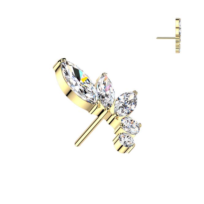 Main Image Danielle Wing Push-fit Gold
