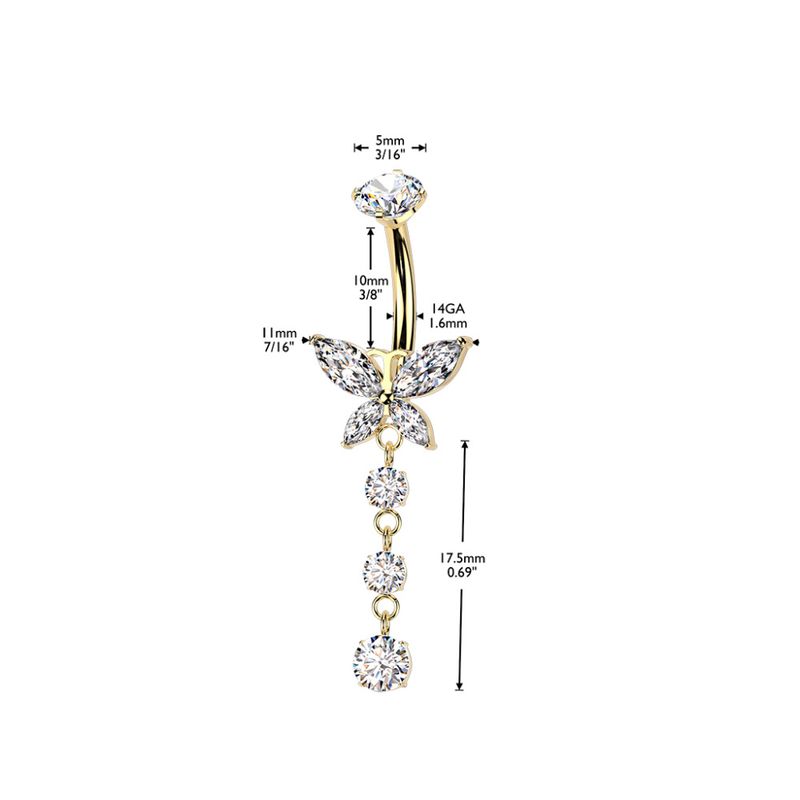 Alexa Crystal Butterfly Belly Ring