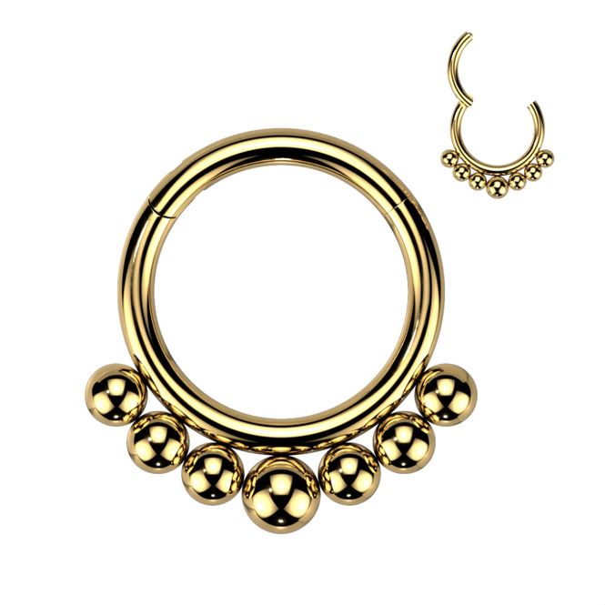 Hovedbillede Sarah Bead Hinged Ring Gold