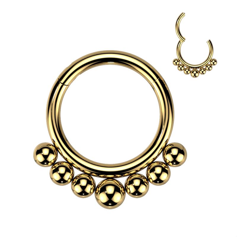 Sarah Bead Hinged Ring Gold