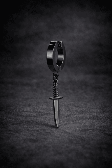 Huvudbild Hoop Earring Dagger Black