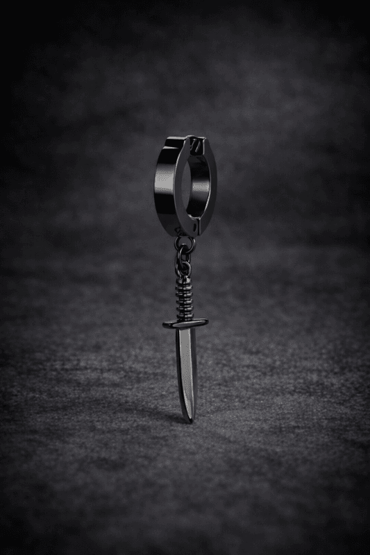 Hoop Earring Dagger Black