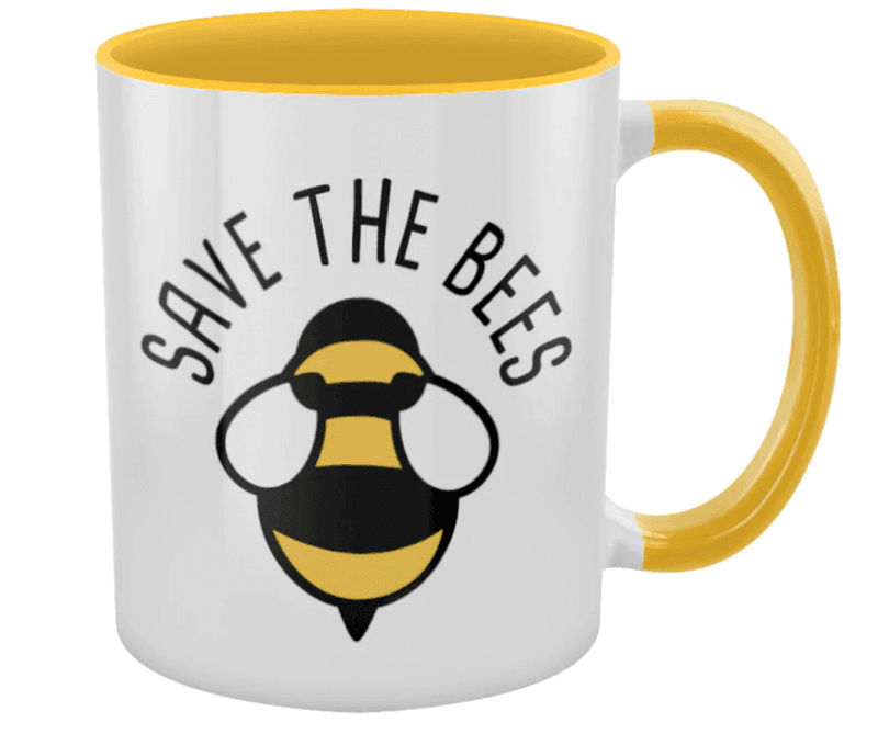 Save The Bees Yellow Inner 2-Tone Mug