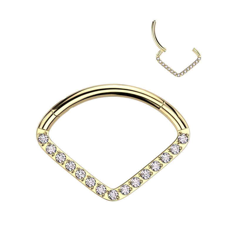 Jill Stones Hinged Ring Gold Clear
