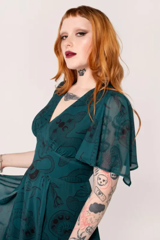 Venom Midi Dress Teal