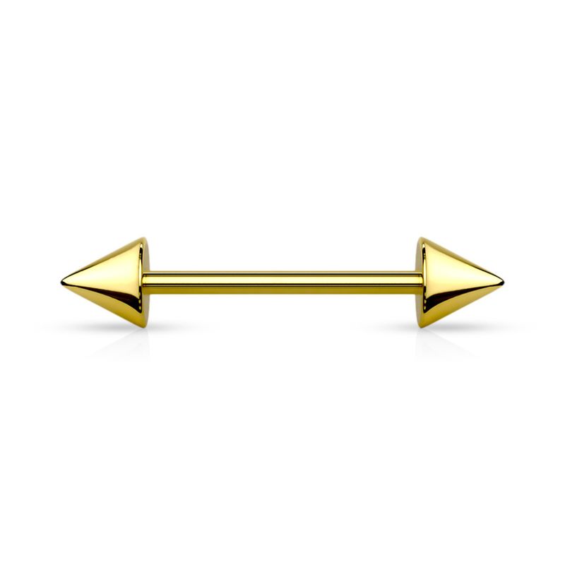 1,2mm Barbell Spike Gold