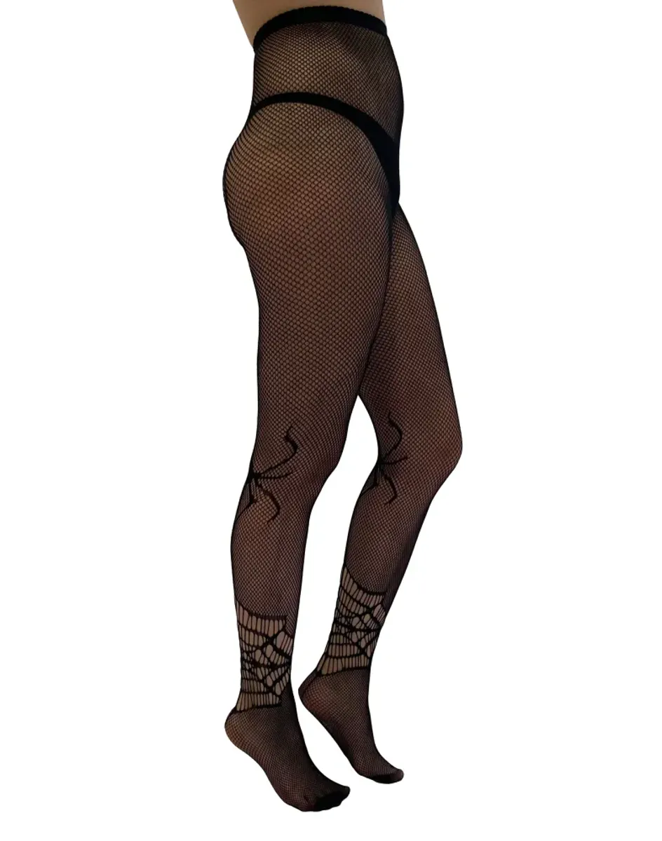 Halloween Widow Net Tights