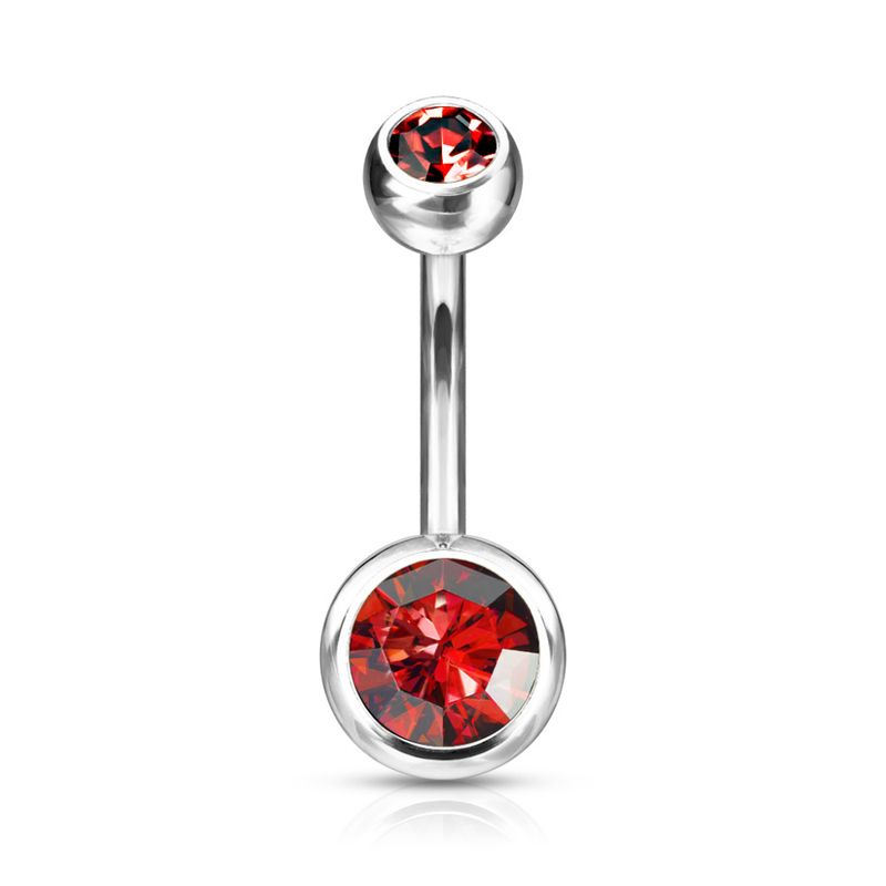 Petite Titanium Belly Ring Red