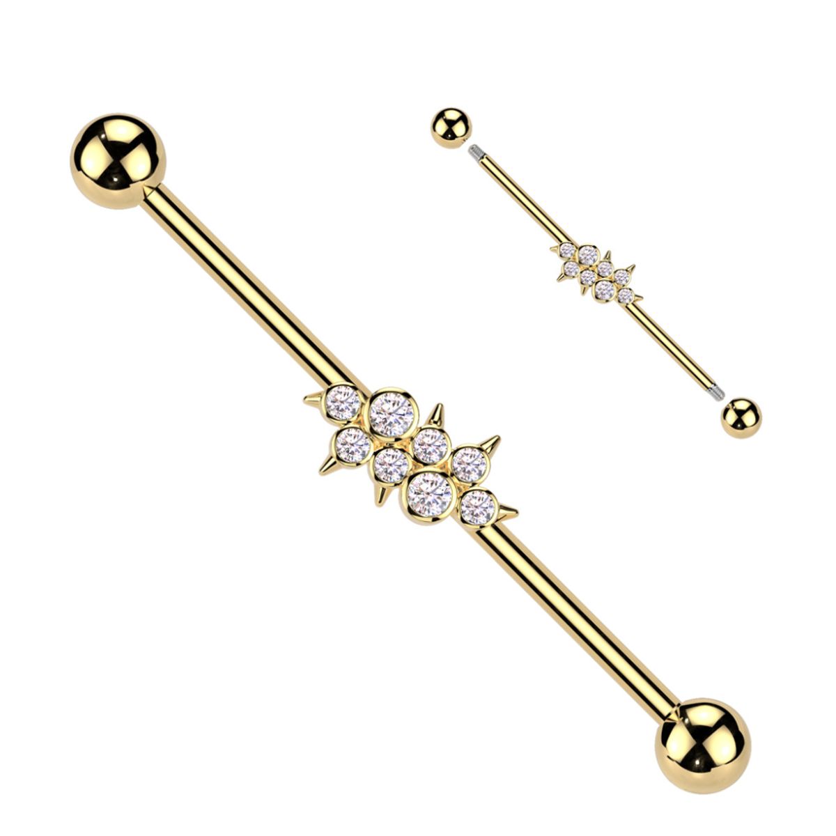 Billy Bling Industrial barbell Gold