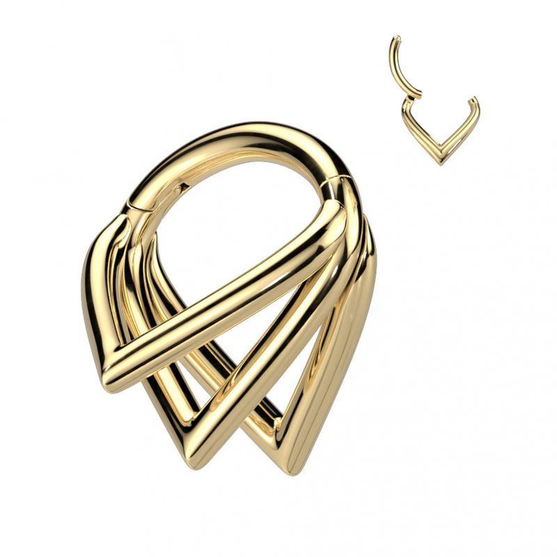 Zelda Triangle Triple Hinged Ring Gold