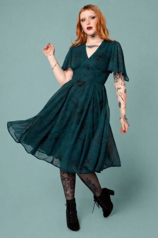 Venom Midi Dress Teal