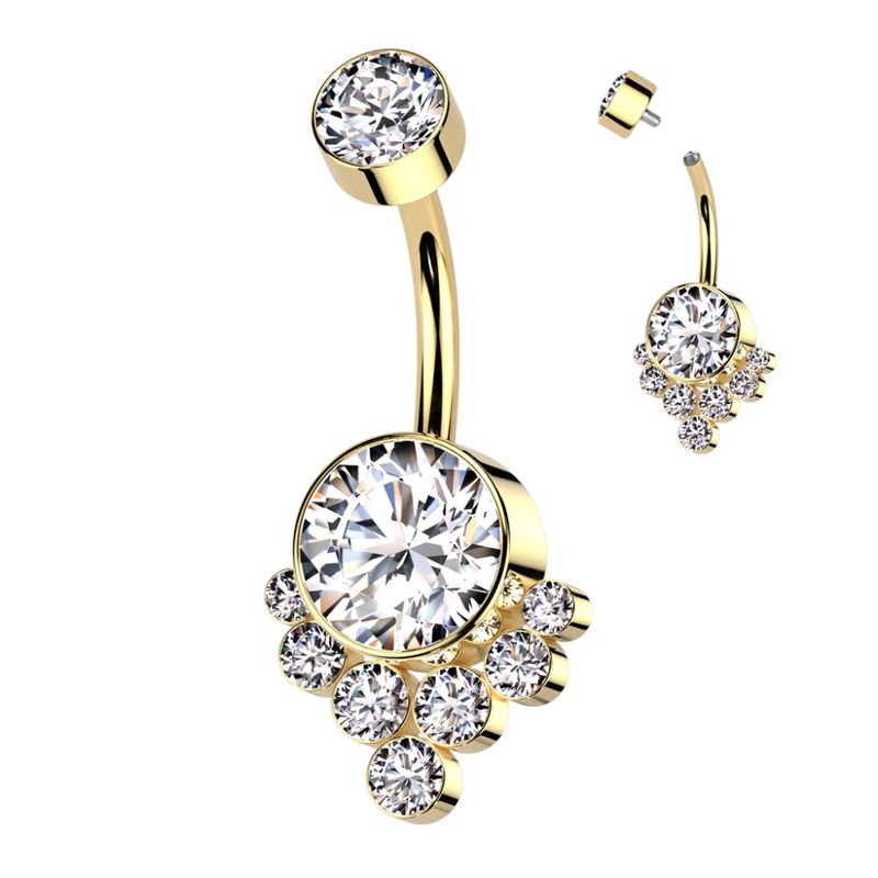 Lana Flat Belly Ring Gold