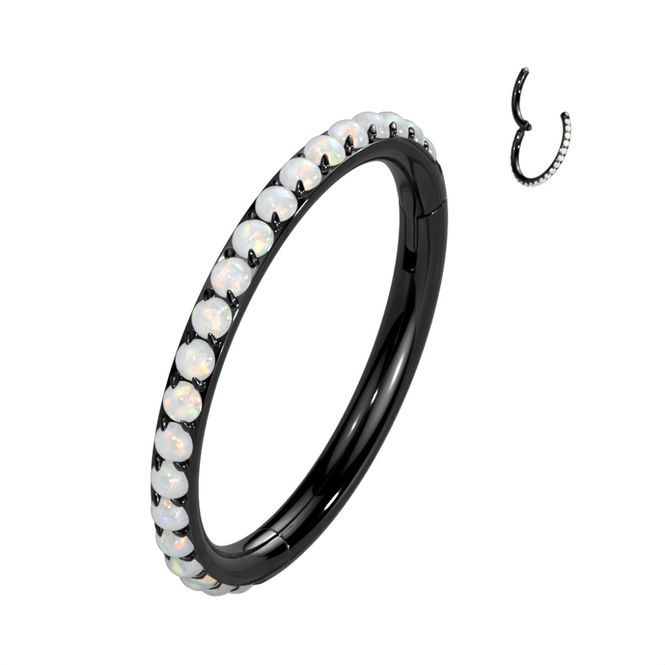 Main Image Embla Opal Hinged Ring Black ...