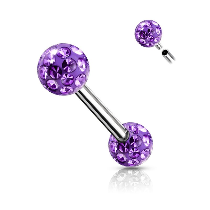 Internally Threaded Barbell Epoxy Purple