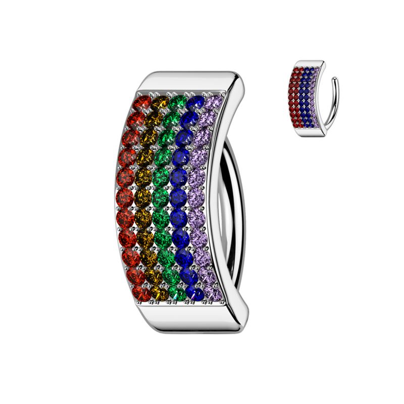 Sylvia Chunky Belly Ring Pride Rainbow