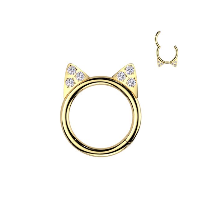 Huvudbild Kitty Cat Hinged Ring Gold ...