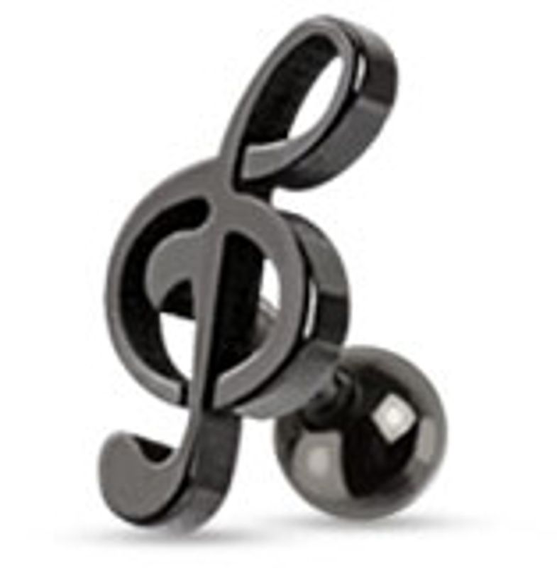 Music Note Barbell Black