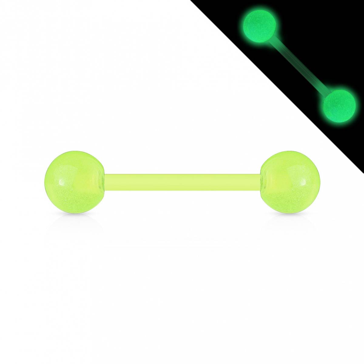 Acrylic Barbell Glow In The Dark Green