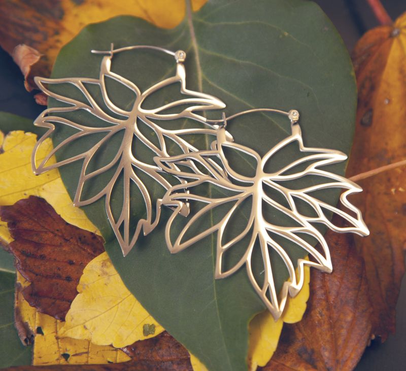 Autumn Leaf Hoops